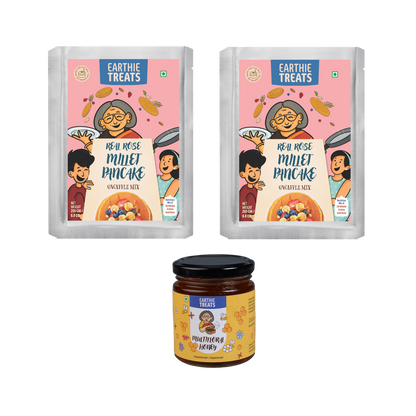 Combo  Rose Millet Pancake + Honey (Pack of 2 + 1)